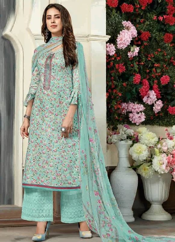 Sea Green Pure Cotton Palazzo Dress Tunics Travel practical
