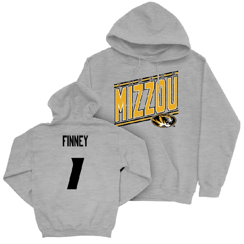 Sport Grey Women's Volleyball Vintage Hoodie   - Colleen Finney Hoodie with Elastic Waist Stretchable Comfortable