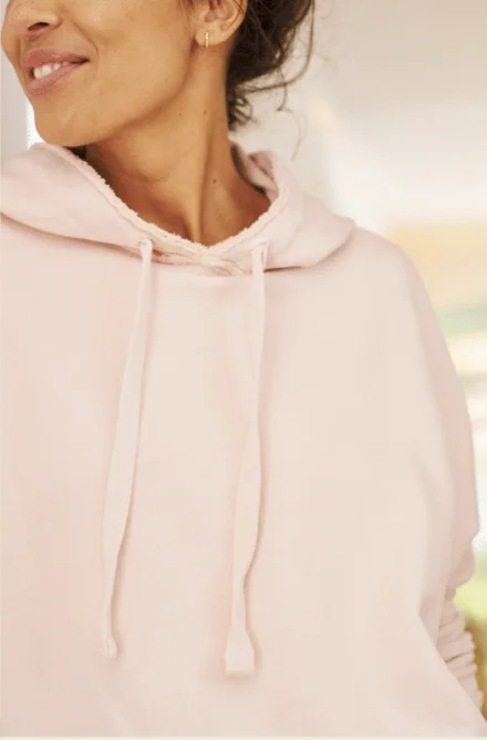 Frank & Eileen - Kane Capelet Hoodie in Vintage Rose Hoodie with Drawcord Adjustable Secure