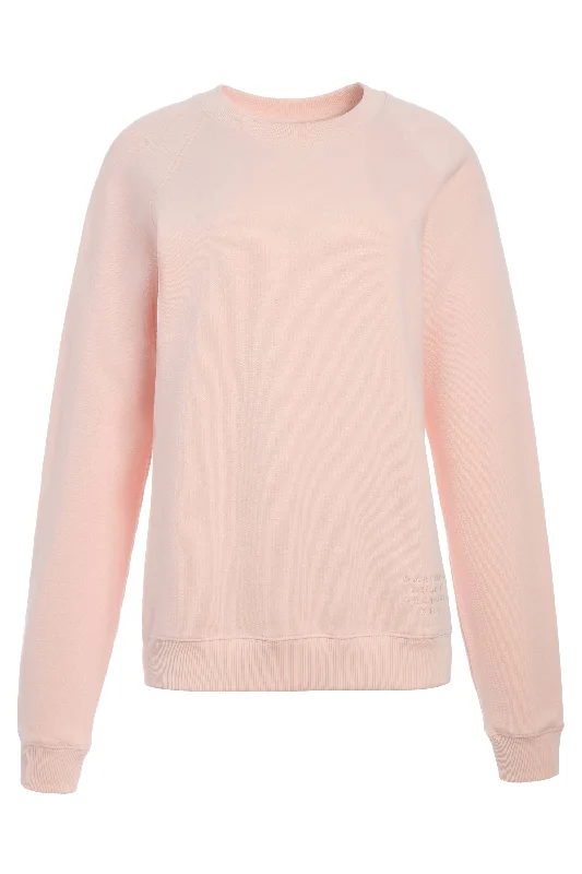 Royston Sweatshirt in Pale Blush Fine Cotton Hoodie with Hidden Zipper Minimalist Clean