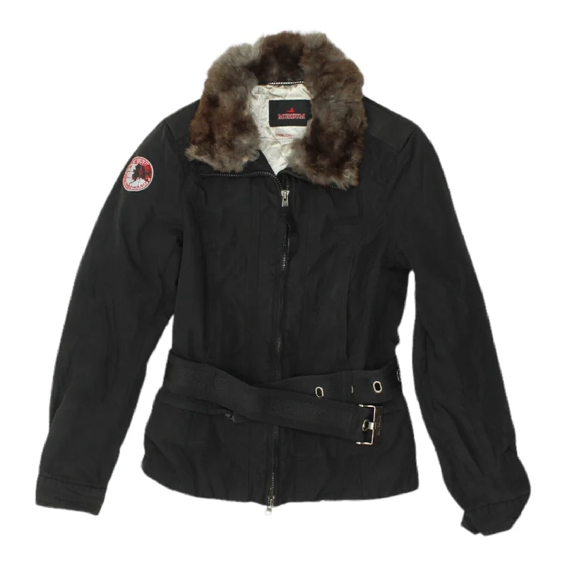 Museum Polar Circle Project Womens Black Fur Trim Quilted Jacket | Vintage Coat Striped Jacket Polka Dot Jacket Floral Jacket