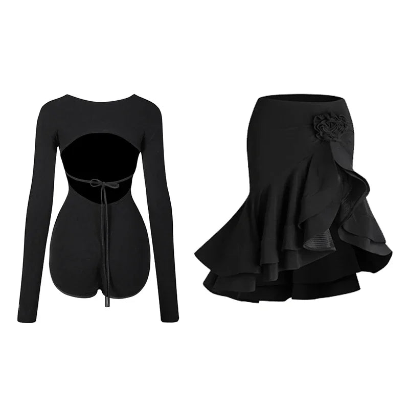 Tops-Skirt 2Pcs