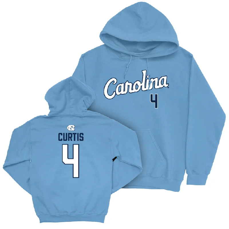 UNC Women's Volleyball Carolina Blue Script Hoodie   - Erin Curtis Hoodie with Color Block Contrast Stylish