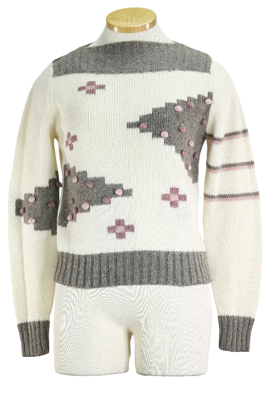80s New Expressions Pom Sweater    L Neon Metallic Matte