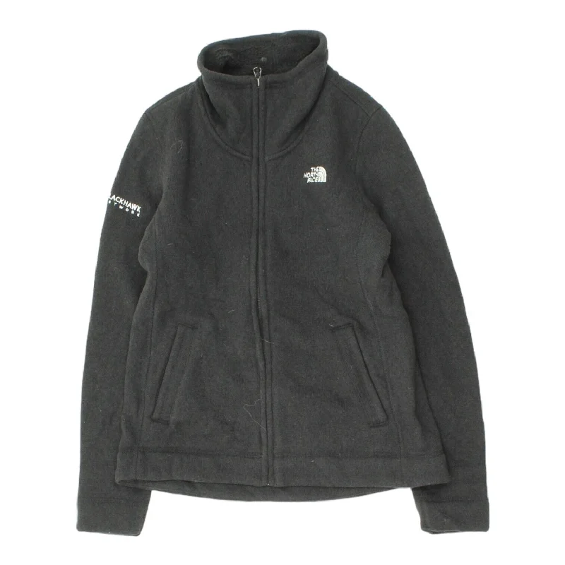 The North Face Blackhawk Network Womens Black Fleece Jacket | Designer Workwear Bomber Jacket Anorak Windbreaker