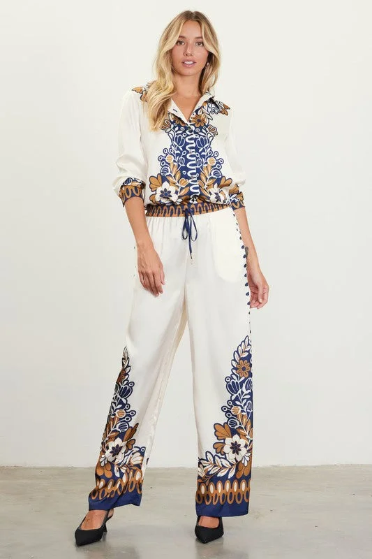 Calista Wide Leg Pants Casual Drawstring Pants