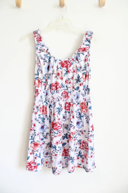 No Boundaries Red White & Blue Floral Dress | XL Bodycon Club Sequined