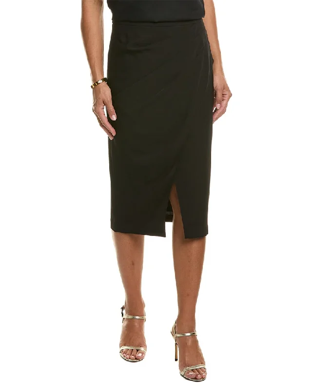 Elie Tahari Draped Front Skirt denim skirt fashionable