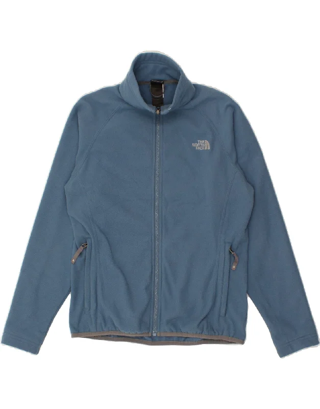 THE NORTH FACE Womens Fleece Jacket UK 10 Small Blue Polyester Embroidered Jacket Appliqued Jacket Beaded Jacket