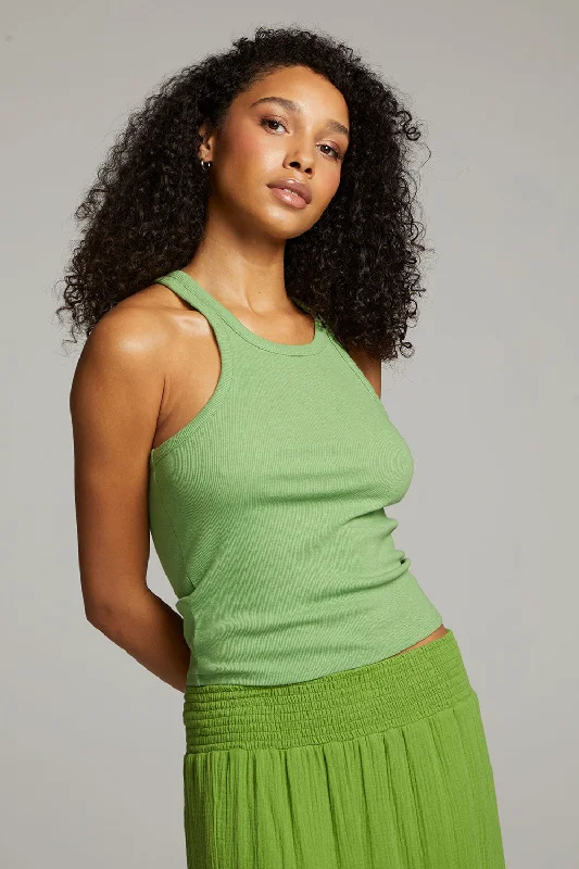 August Piquant Green Tank Top flexible tank top