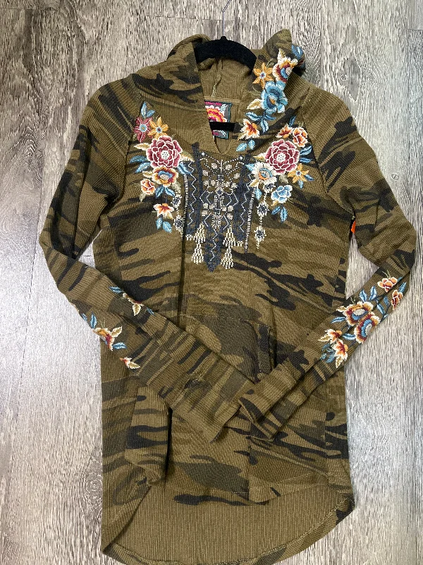 Johnny Was Camo Floral Sweater (Size Small) Graphic Sweater Embroidered Appliqued