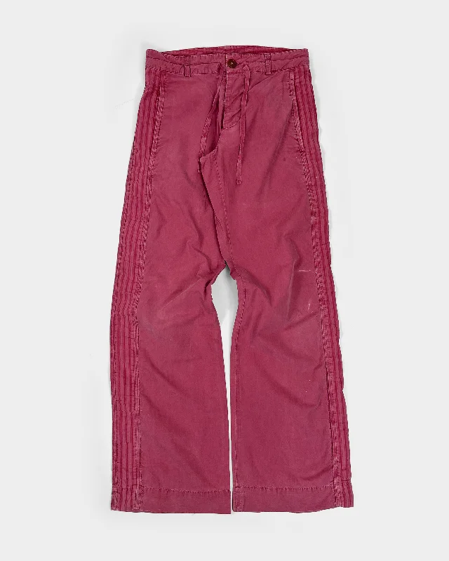 Vivienne Westwood Bright Red Cotton Pants 2000's Soft Stretch Trousers