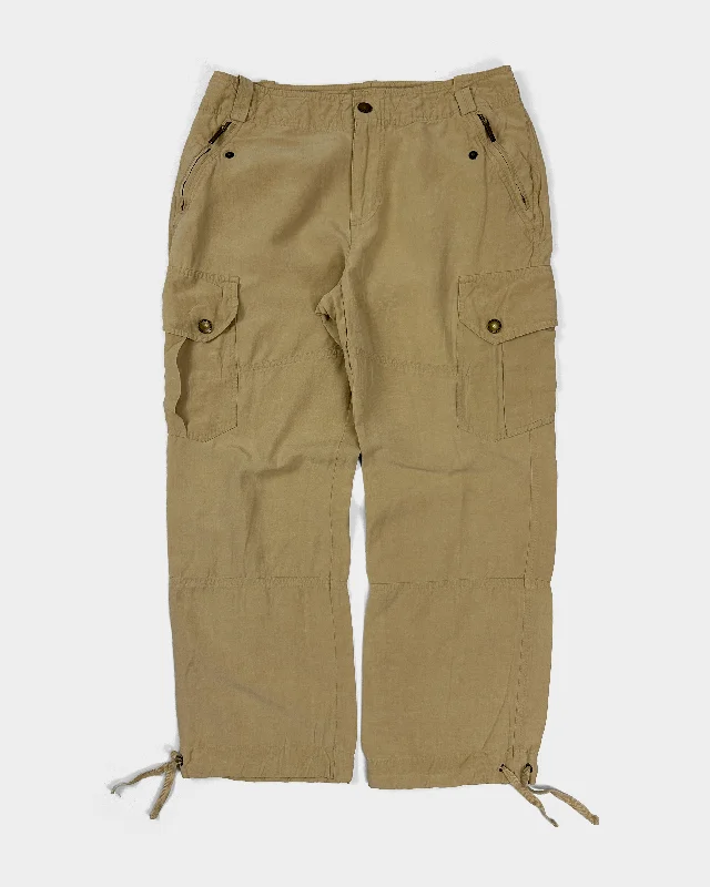 Lauren By Ralph Laurent Silk Cargo Pants 2000's Cozy Jogger Leggings