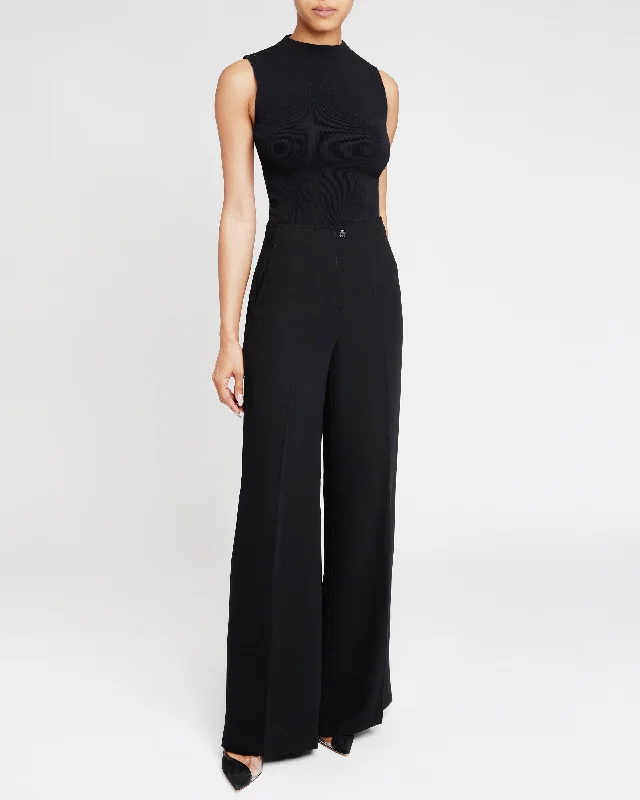 LILY Wide Leg Pant with Side Slit Pockets Classic Straight Pants