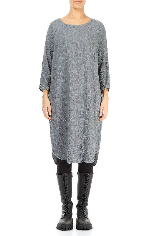 Loose Grey Wool Dress