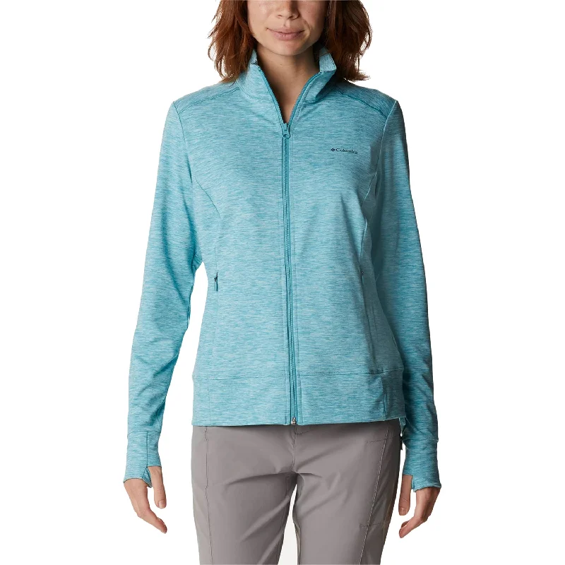 Women's Columbia Weekend Adventure Full Zip Jacket Sea Wave Heather A-Line Jacket Boat Neck Shawl Collar