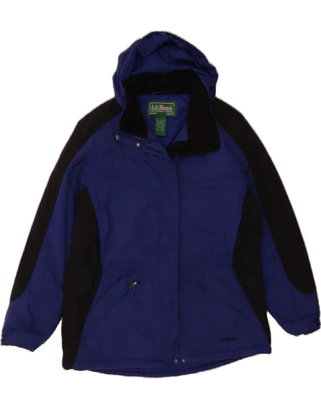 L.L.BEAN Womens Windbreaker Jacket UK 14 Medium Navy Blue Colourblock Herringbone Jacket Checkered Jacket Solid Jacket