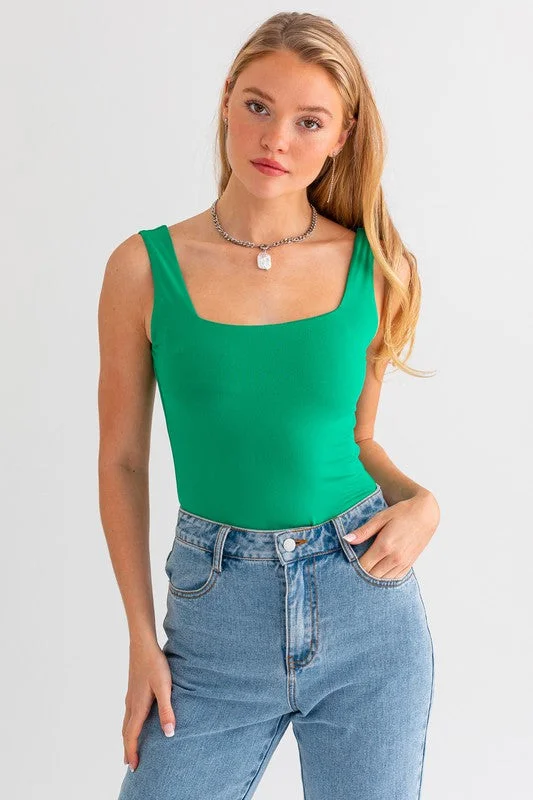 Square Neck Tank Bodysuit scoop neck tank