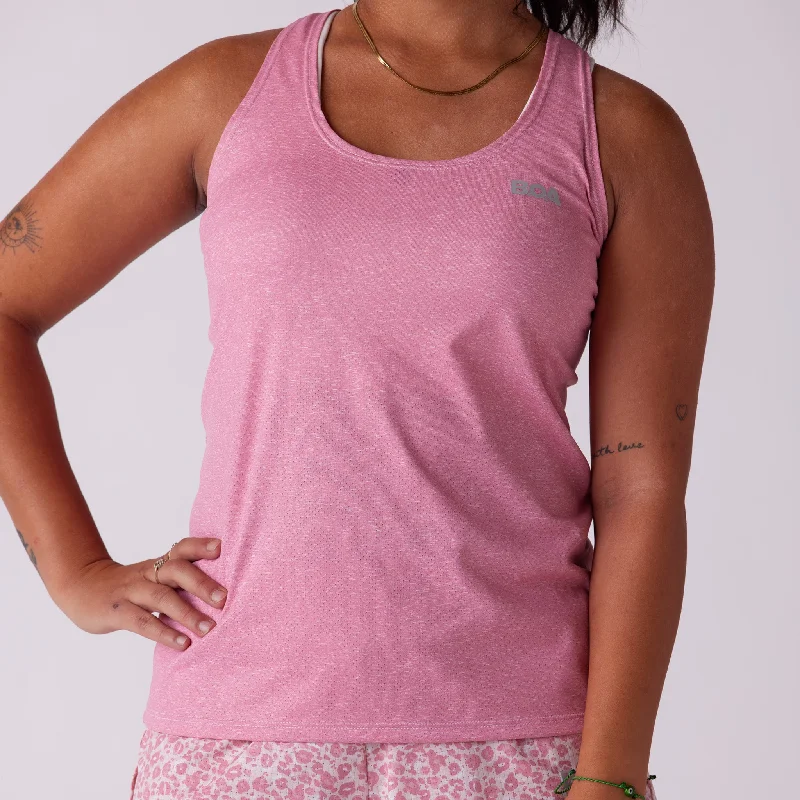 Women's Vapor Lite Tempo Tank - Heather Fondant seamless tank top