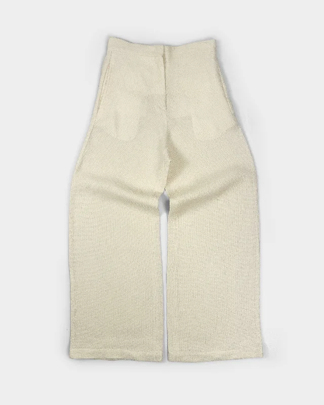 Jil Sander Textured Cotton Wide Leg Pants 2000's Casual Lounge Pants