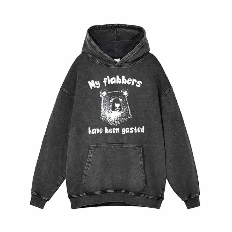 My Flabbers Have Been Gasted Bear Vintage Washed Hoodie Hoodie with Logo Branding Identity