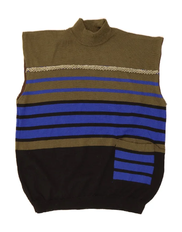 ROBERTO SARTO Womens Turtle Neck Jumper Sweater IT 46 Large Multicoloured Modern Contemporary Chic