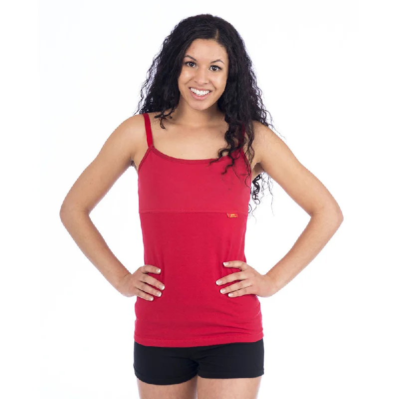Strength Yoga Tank Camisole - Red off shoulder tank