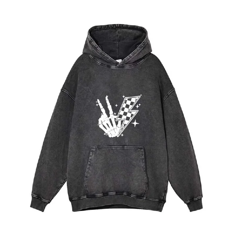I’m Not Cutesy I’m Unhinged Yeah Vintage Washed Hoodie Hoodie with Hem Lace Feminine Delicate