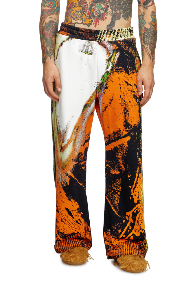 Track Pants With Pop Print Comfy Zip-Up Pants