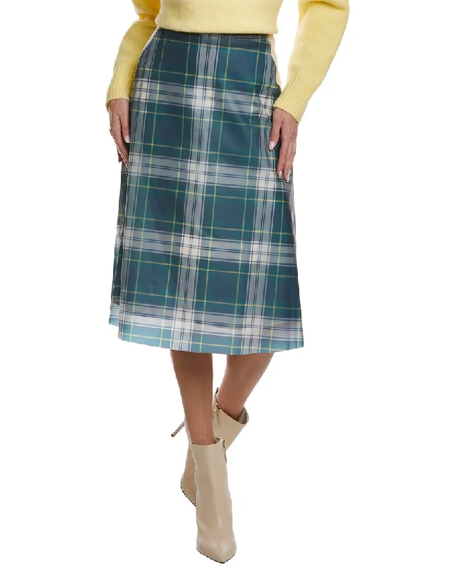 Burberry Silk-Lined Midi Skirt belted skirt waist