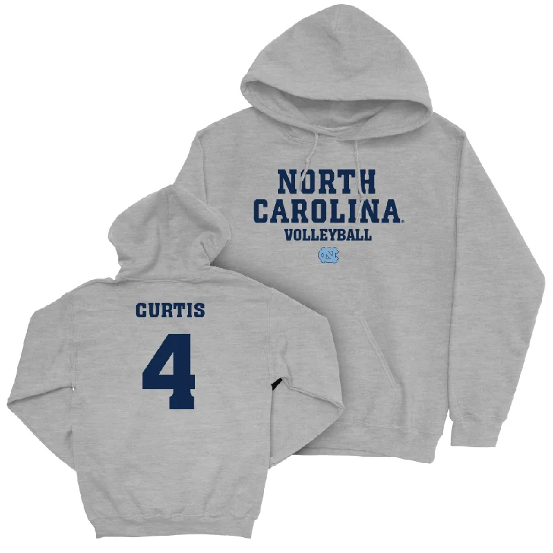 UNC Women's Volleyball Sport Grey Staple Hoodie   - Erin Curtis Hoodie with Hem Raw Edge Edgy Unfinished