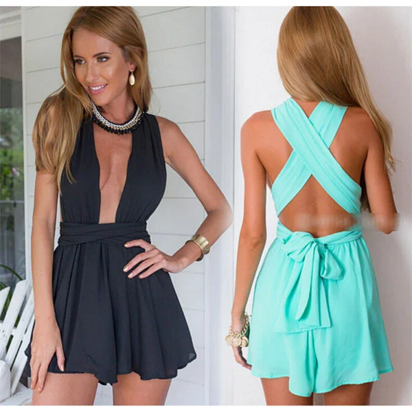 Women Lace Floral Playsuit Skirt Shorts Sexy Jumpsuit Summer Style Bodysuit Elegant Back Zip Bodysuit