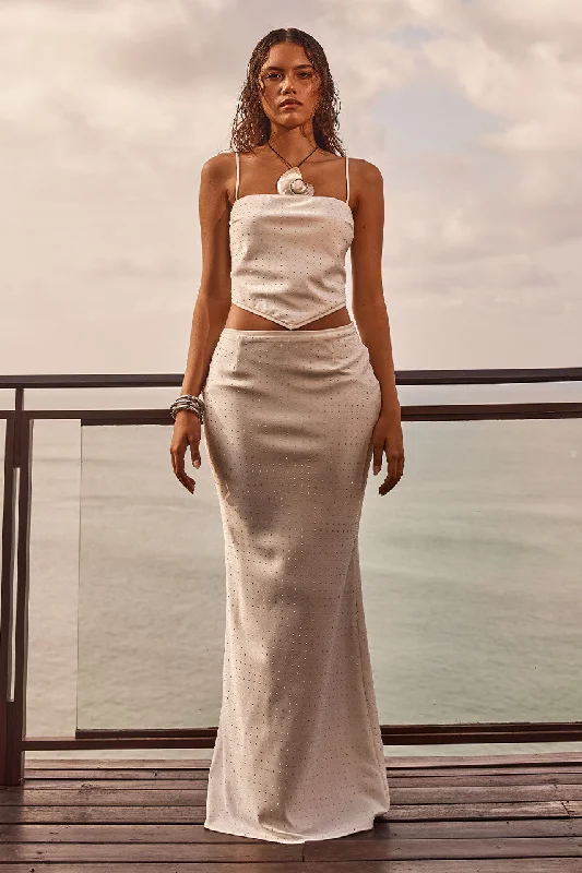 KALINA MAXI SKIRT - WHITE midi skirt versatile