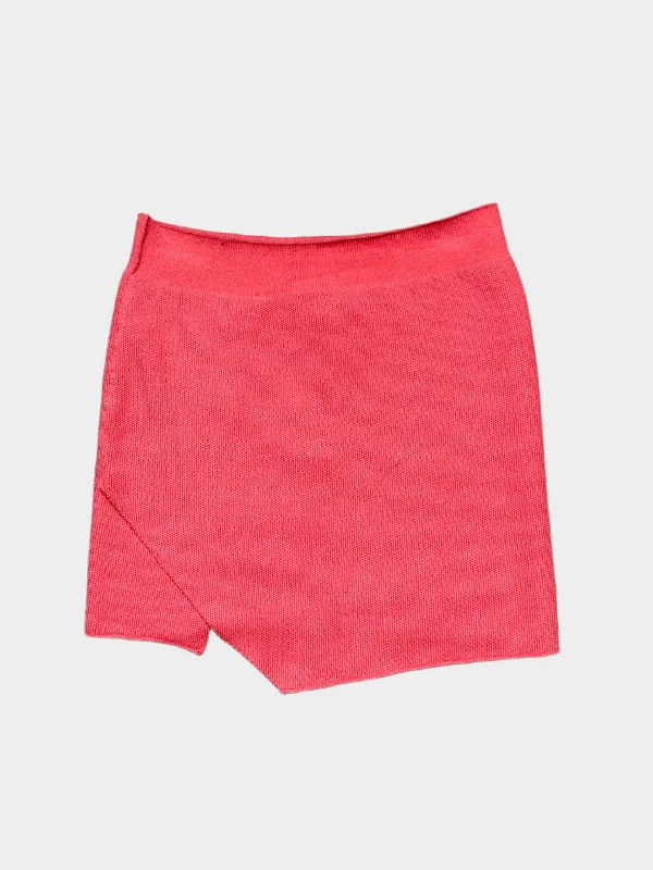 Knitted Mini Skirt flowy skirt hem