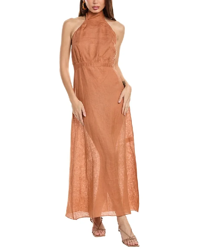 Juan De Dios Magdalena Linen Halter Dress