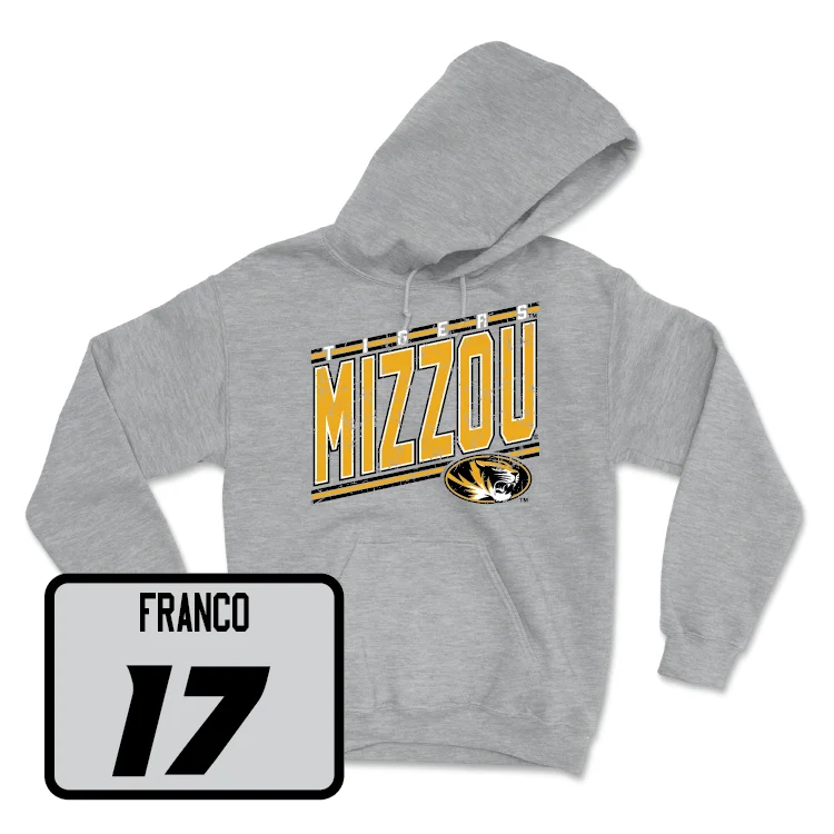 Sport Grey Women's Volleyball Vintage Hoodie - Naomi Franco Hoodie with Distressed Vintage Worn