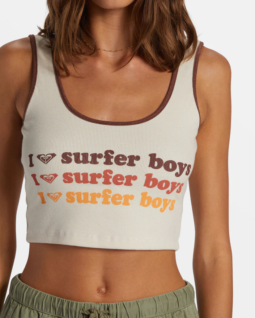ROXY Womens I Heart Surfers Cropped Tank Top bright tank top