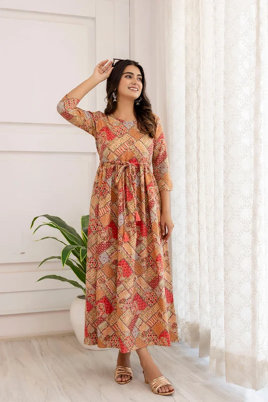 Women Multi Ethnic Printed Flared Dress - Rasiya