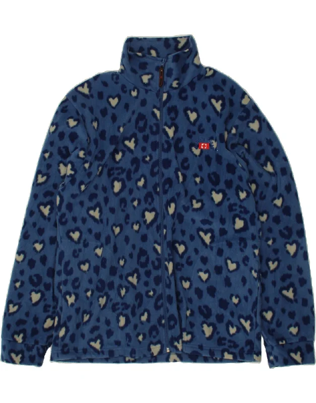 CANADA LOGAN Womens Fleece Jacket UK 22 3XL Navy Blue Polyester Heart Trench Coat Raincoat Waterproof Jacket