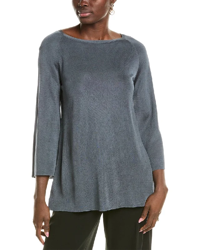 Lafayette 148 New York Bi Color A Line Sweater Plaid Sweater Polka Dot Checkered