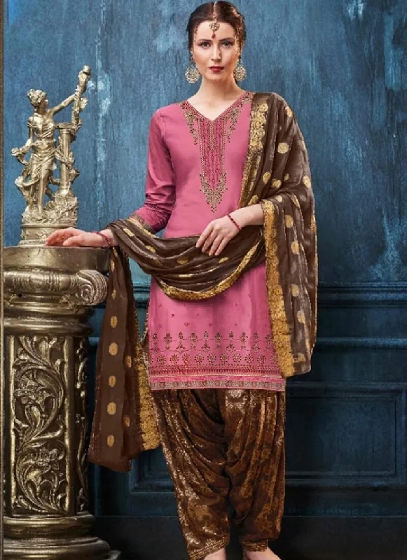 Pink Satin Cotton
 Dress Patiyala Tunics Hiking breathable