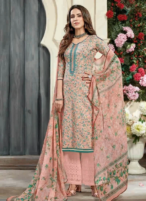 Peach Pure Cotton Palazzo Dress Tunics Business professional