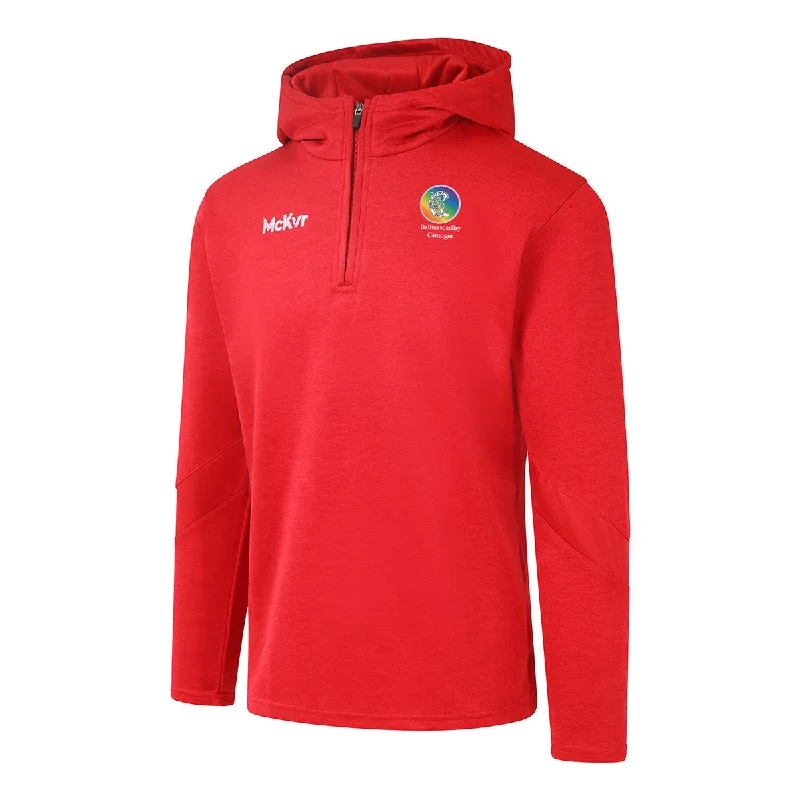 Mc Keever Ballinascarthy Camogie Core 22 1/4 Zip Hoodie - Adult - Red Hoodie with Cuffed Sleeves Snug Secure