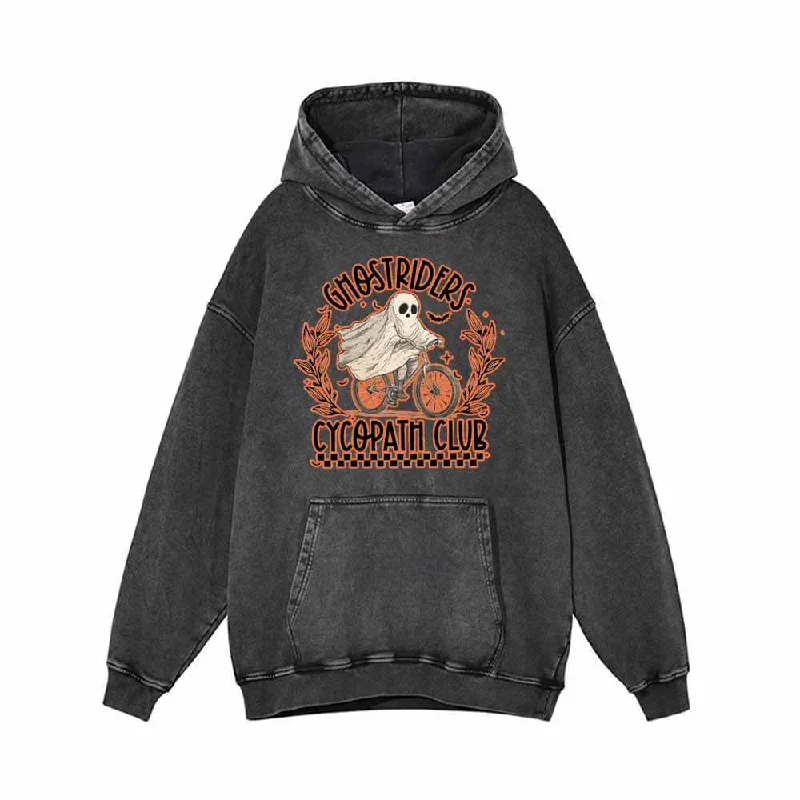 Horror Ghostriders Vintage Washed Hoodie Sweatshirt Graphic Hoodie Design Print