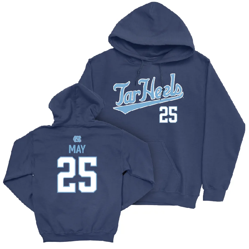UNC Women's Volleyball Navy Script Hoodie   - Maddy May Hoodie with Rhinestones Sparkly Elegant