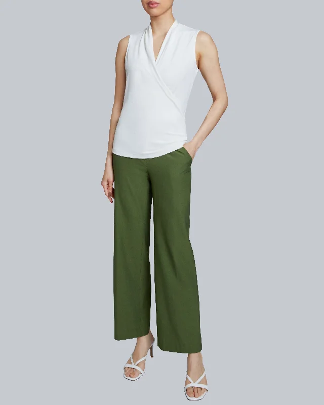 SONA Straight Leg Ankle Pant in Fluid Viscose Chic Slim Fit Pants