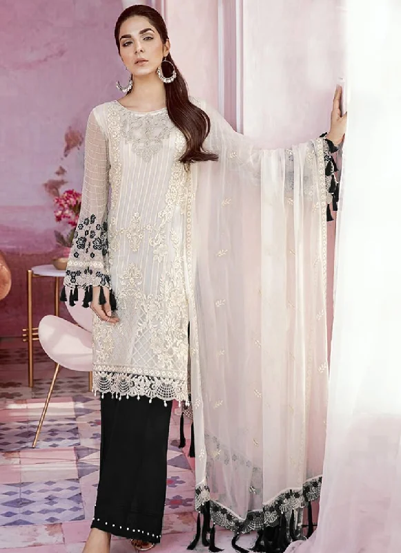 White Heavy Georgette Palazzo Dress Tunics Prom sequined