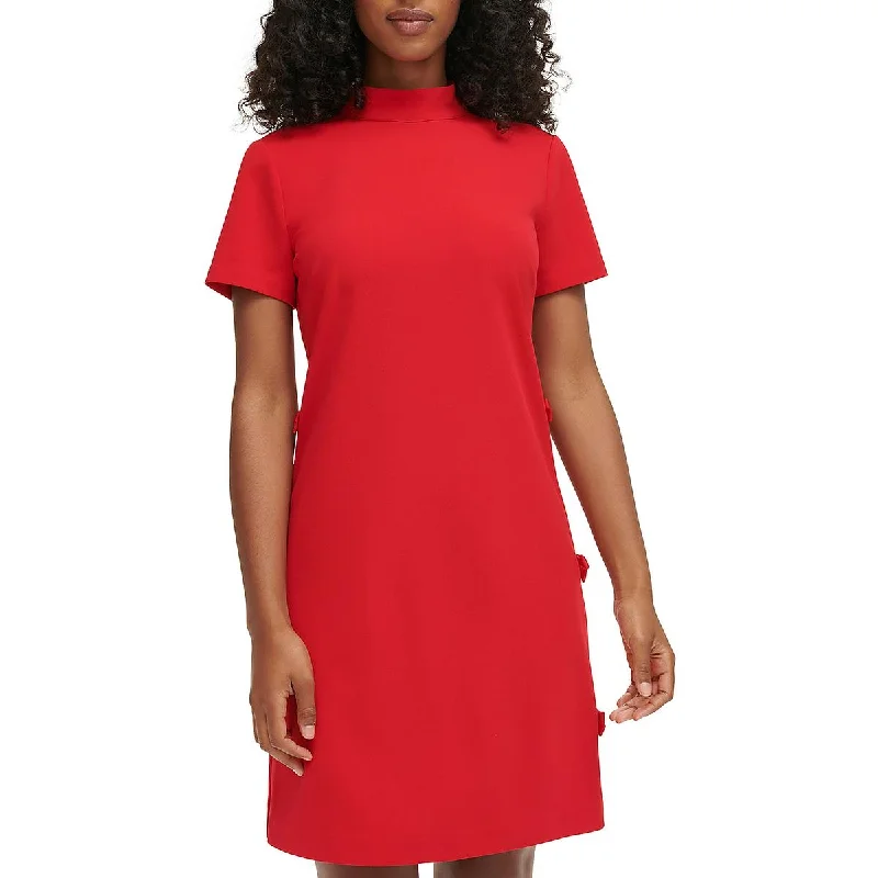 Womens Mock Neck Wear to work Shift Dress
