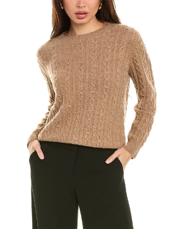 Lafayette 148 New York Cable Crewneck Cashmere Sweater Fleece Sweater Nylon Polyester