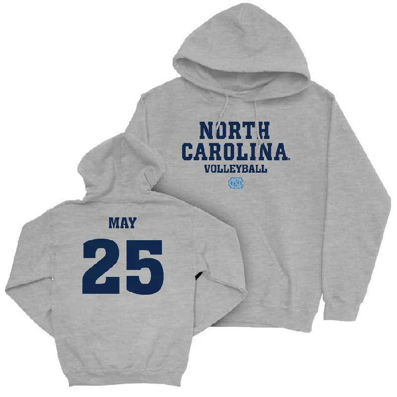 UNC Women's Volleyball Sport Grey Staple Hoodie   - Maddy May Hoodie with Mesh Breathable Sporty